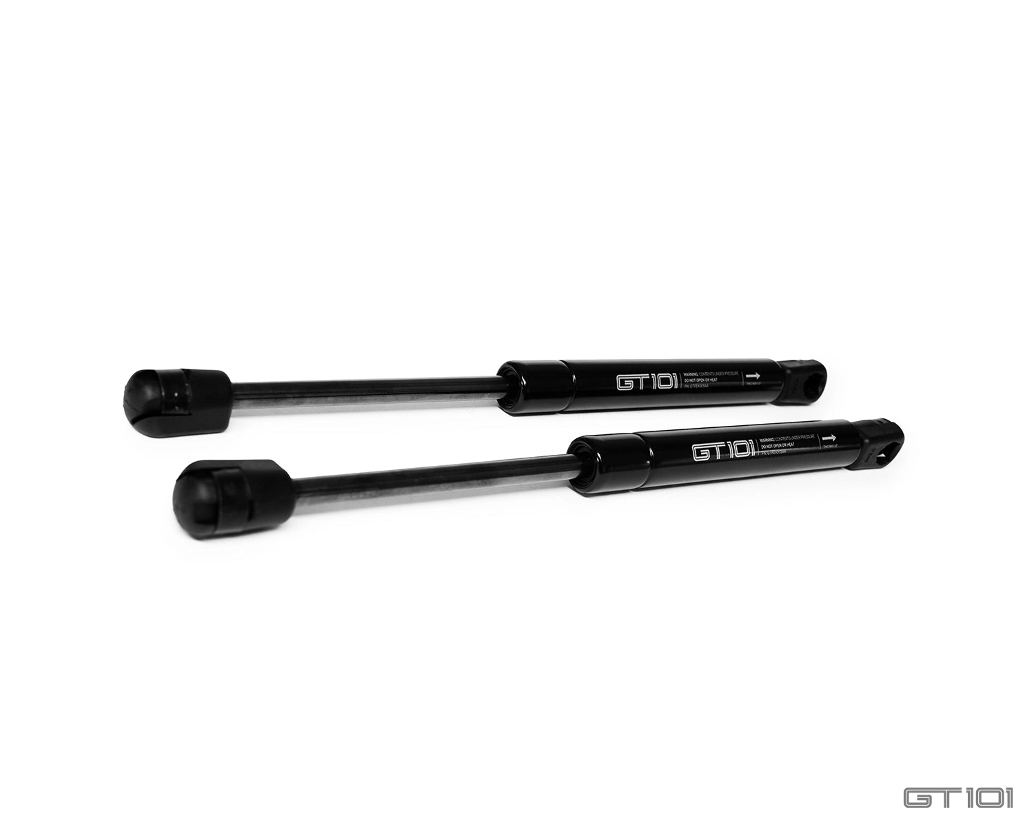 GT101 replacement front stowage compartment gas struts for 2005–2006 Ford GT, direct OE fit, supplied as a matched pair.