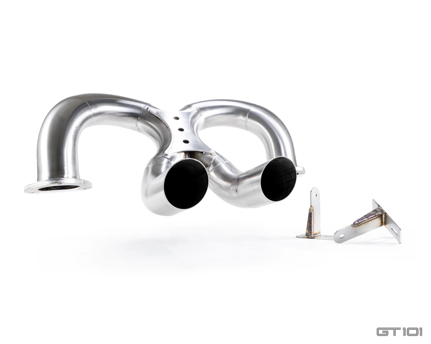 GT101 UK-designed stainless steel X Pipe performance exhaust for 2005–2006 Ford GT supercharged V8 with mounting brackets