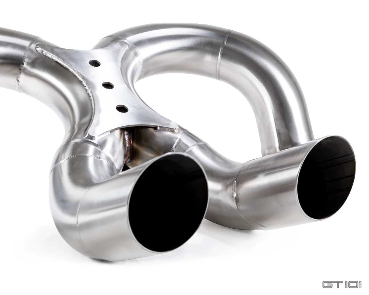 GT101 UK-designed stainless steel X Pipe performance exhaust for 2005–2006 Ford GT supercharged V8 TIG welded detail